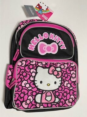 Small Backpack - Hello Kitty Black /pink 12" School Bag NEW with tag!